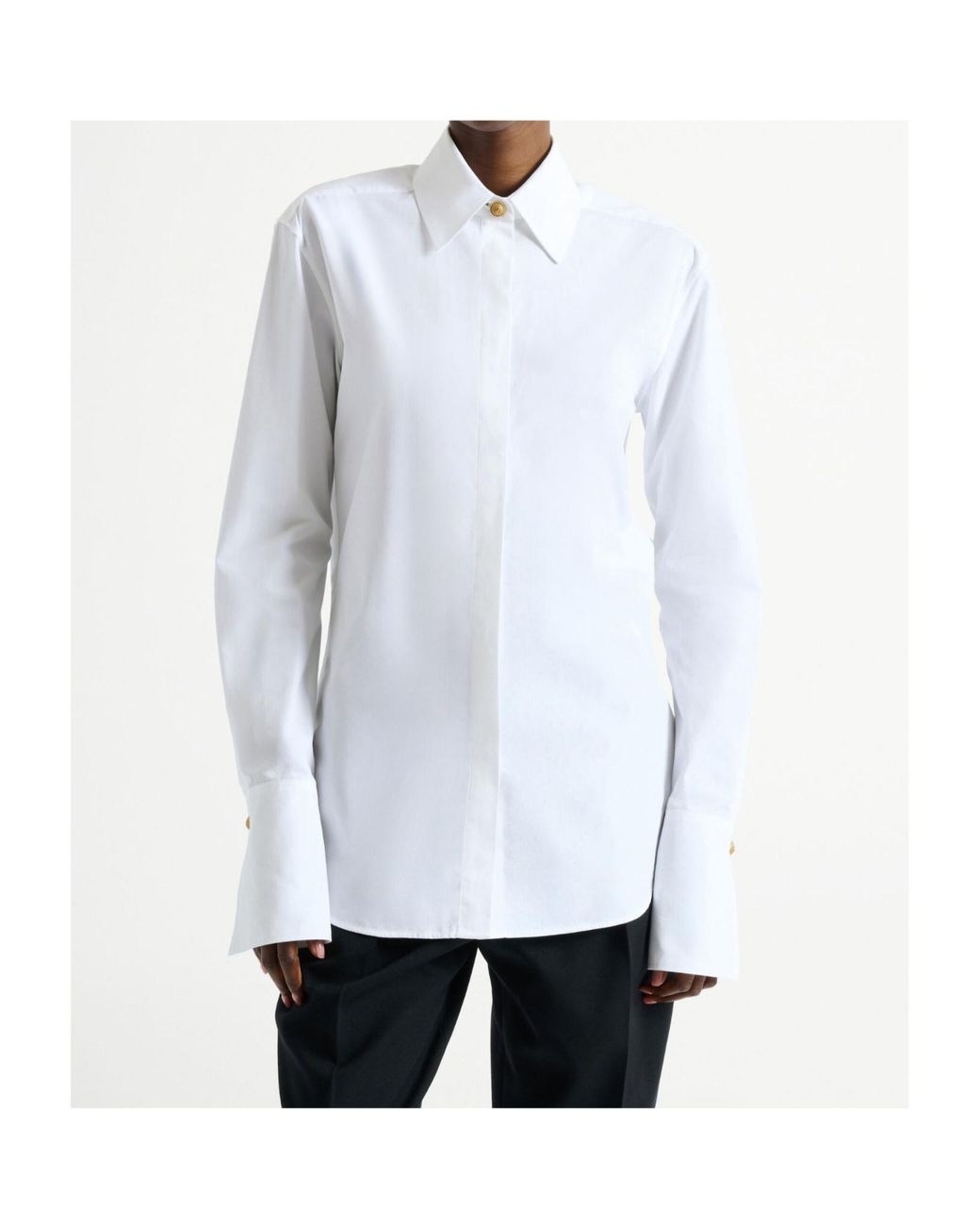 Balmain White Cotton Poplin Shirt