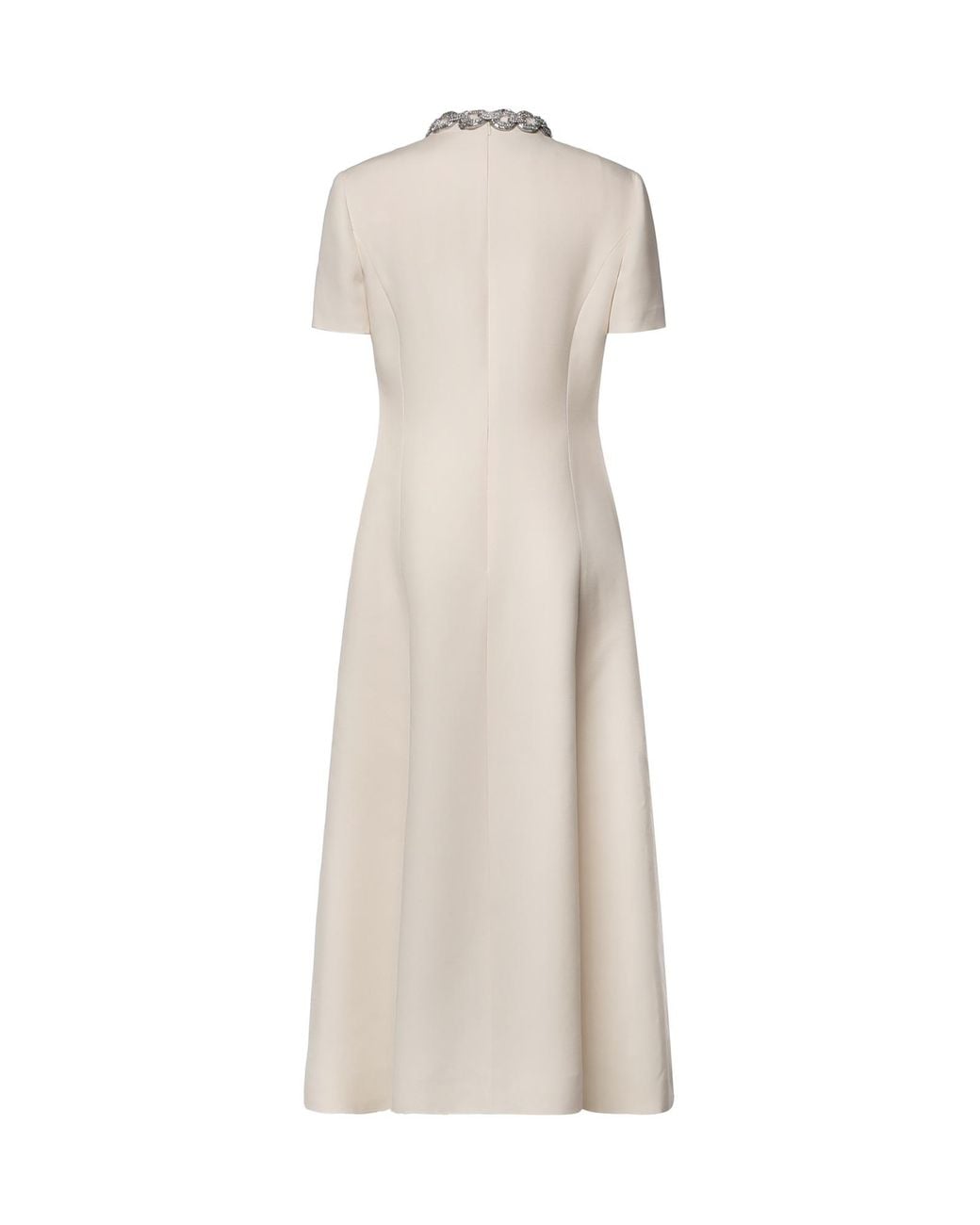 Valentino Natural Crepe Couture Embroidered Midi Dress