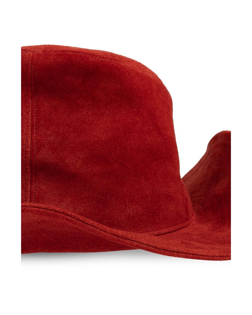 Yohji Yamamoto Red Wide-Brim Suede Hat for men