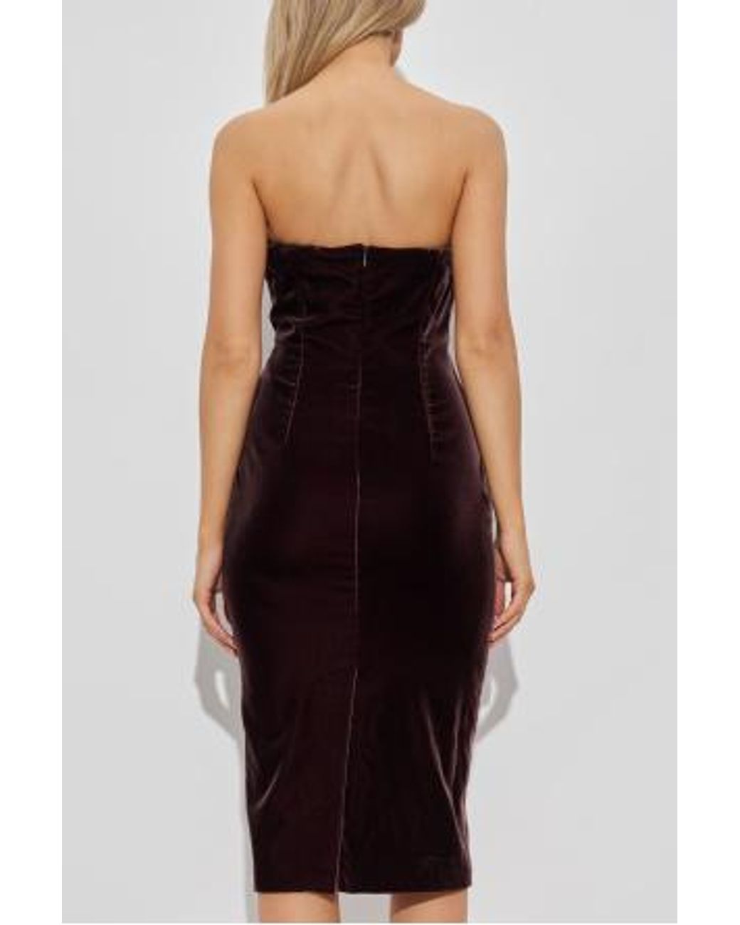 Tom Ford Purple Strapless Midi Dress