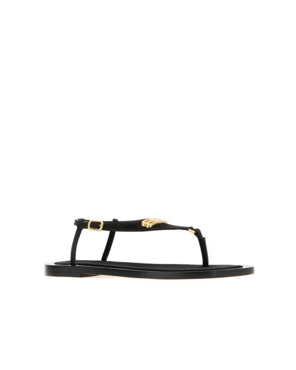Balenciaga White Riva Thong Flat Sandals
