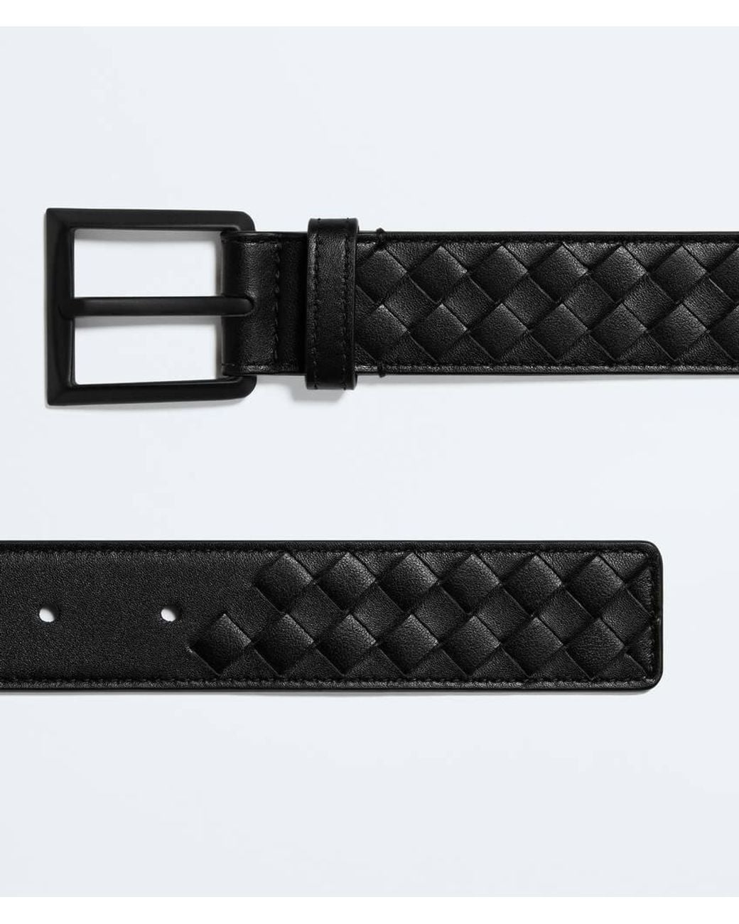 Bottega Veneta Black Intrecciato Belt for men