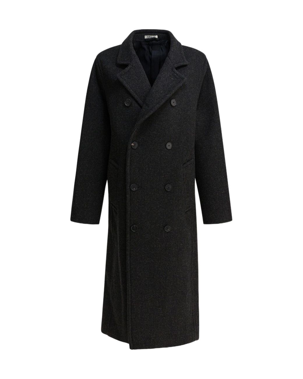 Auralee Black Double-Breasted Coat for men