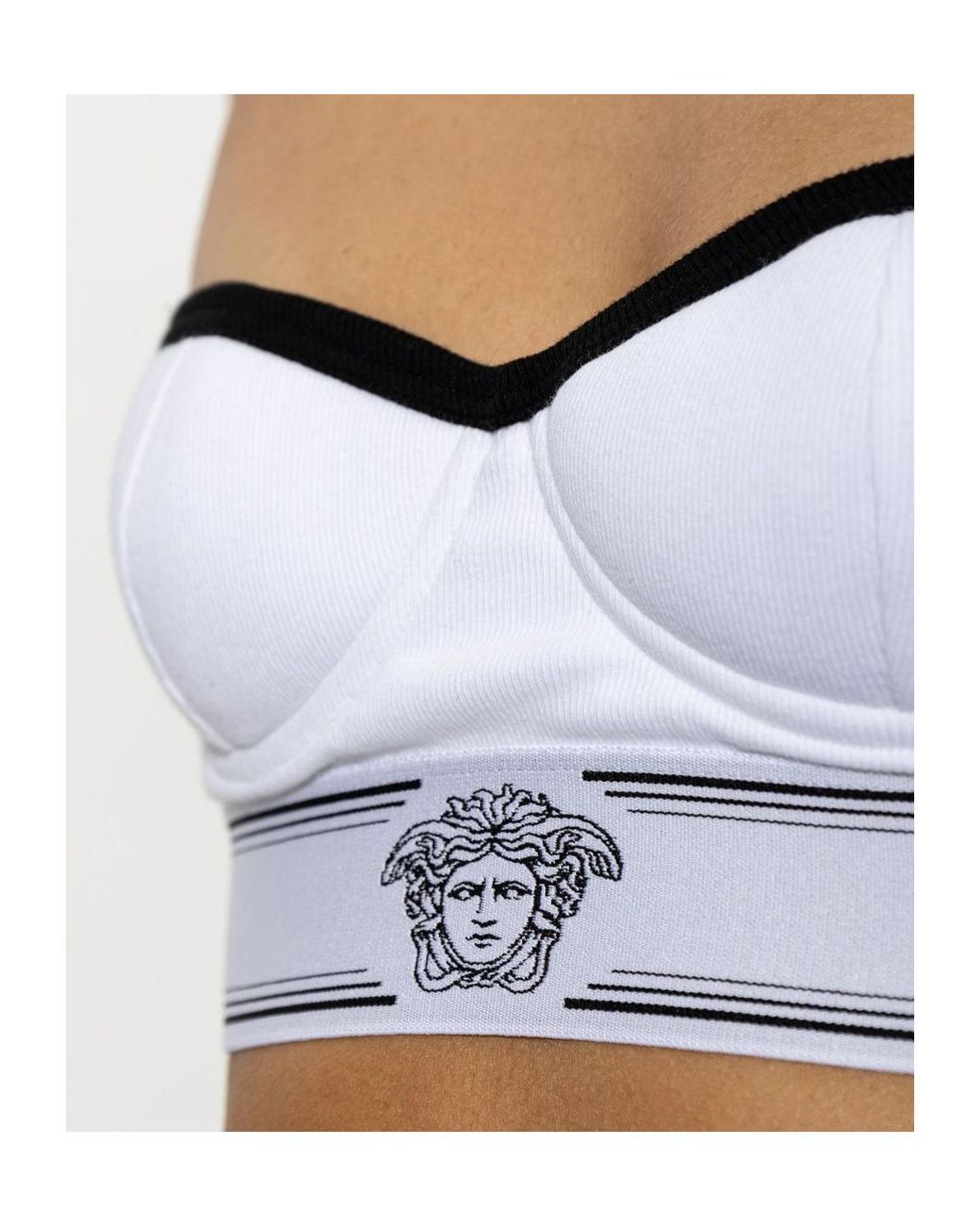 Versace Gray Medusa Logo Bralette
