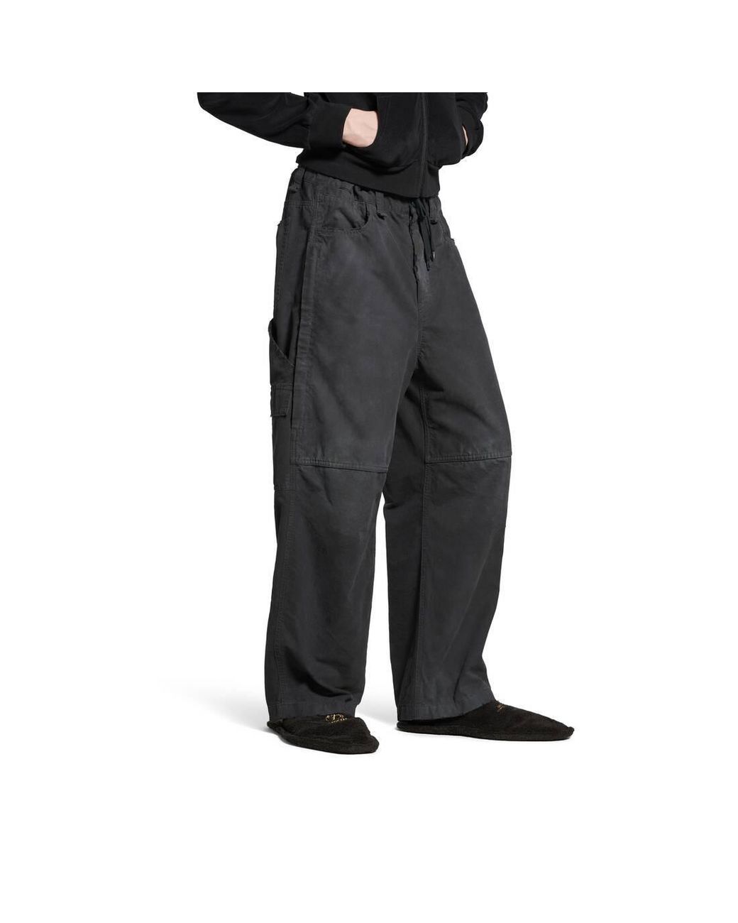 Balenciaga Gray Cropped Cargo Pants for men