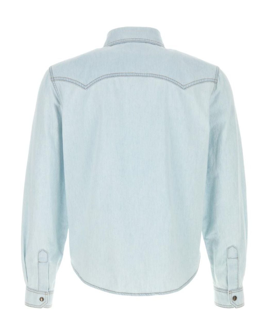 Versace Blue Button-Up Denim Shirt for men