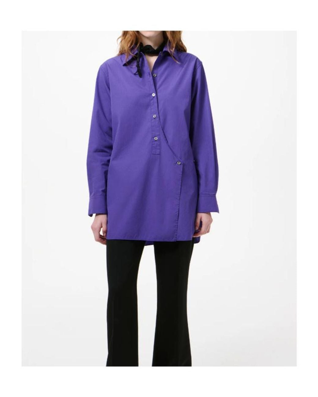 Our Legacy Purple Wave Long Poplin Shirt