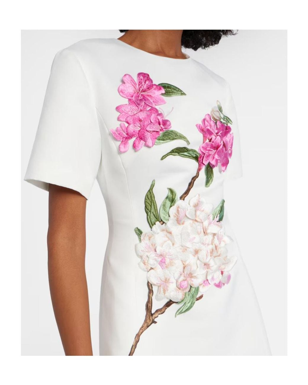 Leo White Caroline Floral-Appliqué Midi Dress