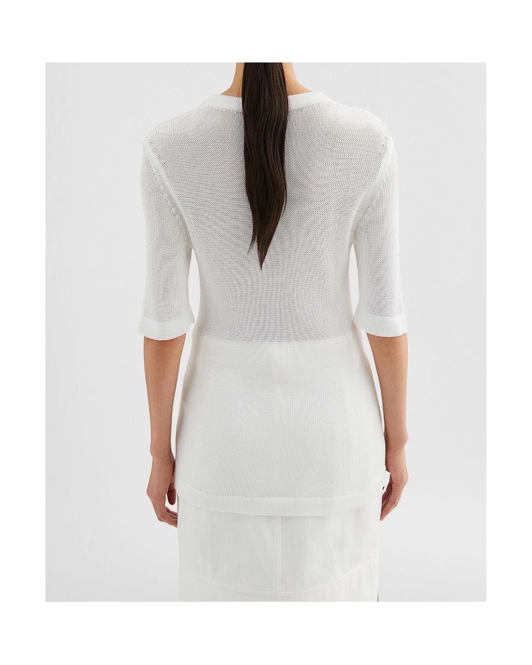 Jil Sander White Knitted T-Shirt