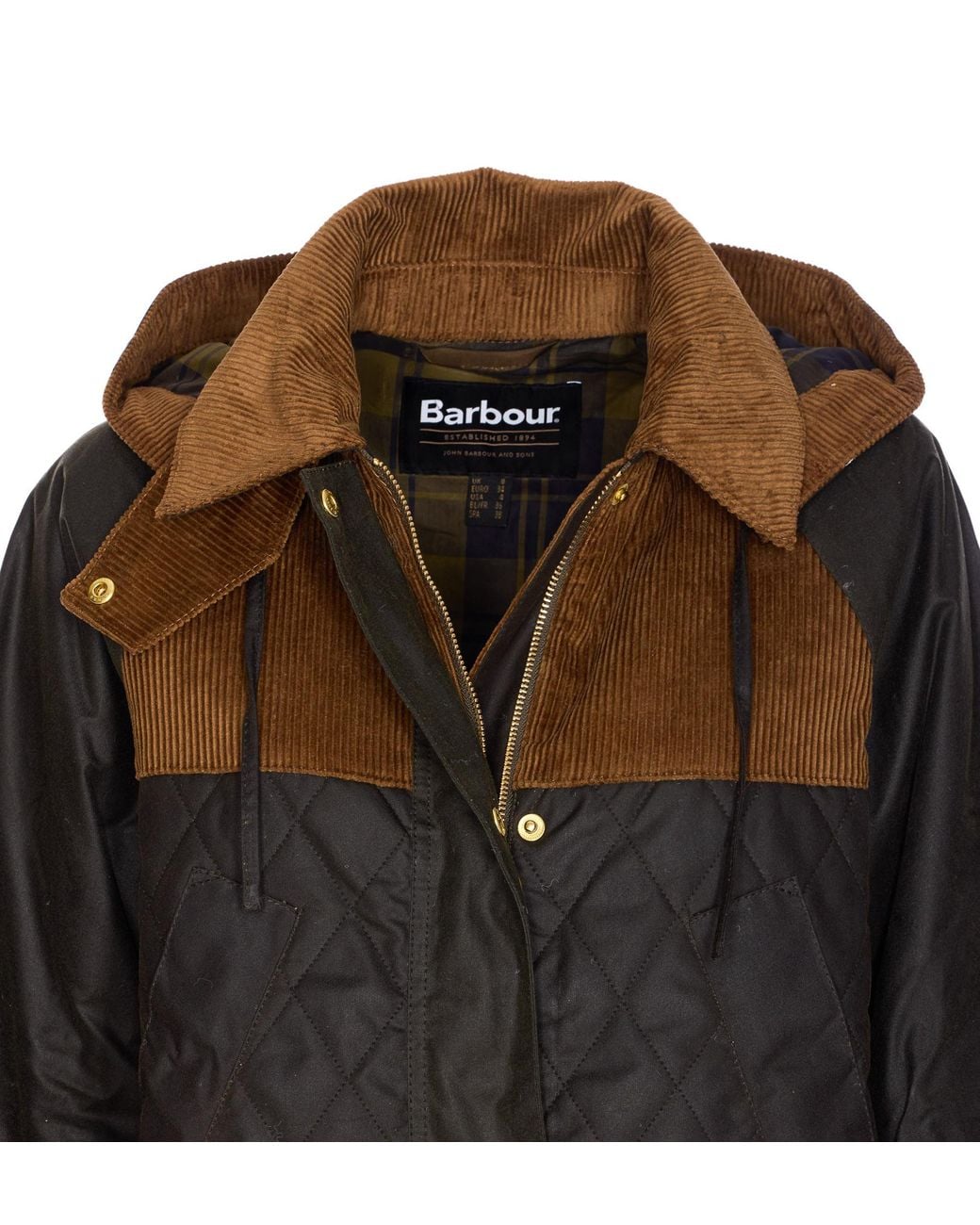 Barbour Black Panelled Waxed Parka