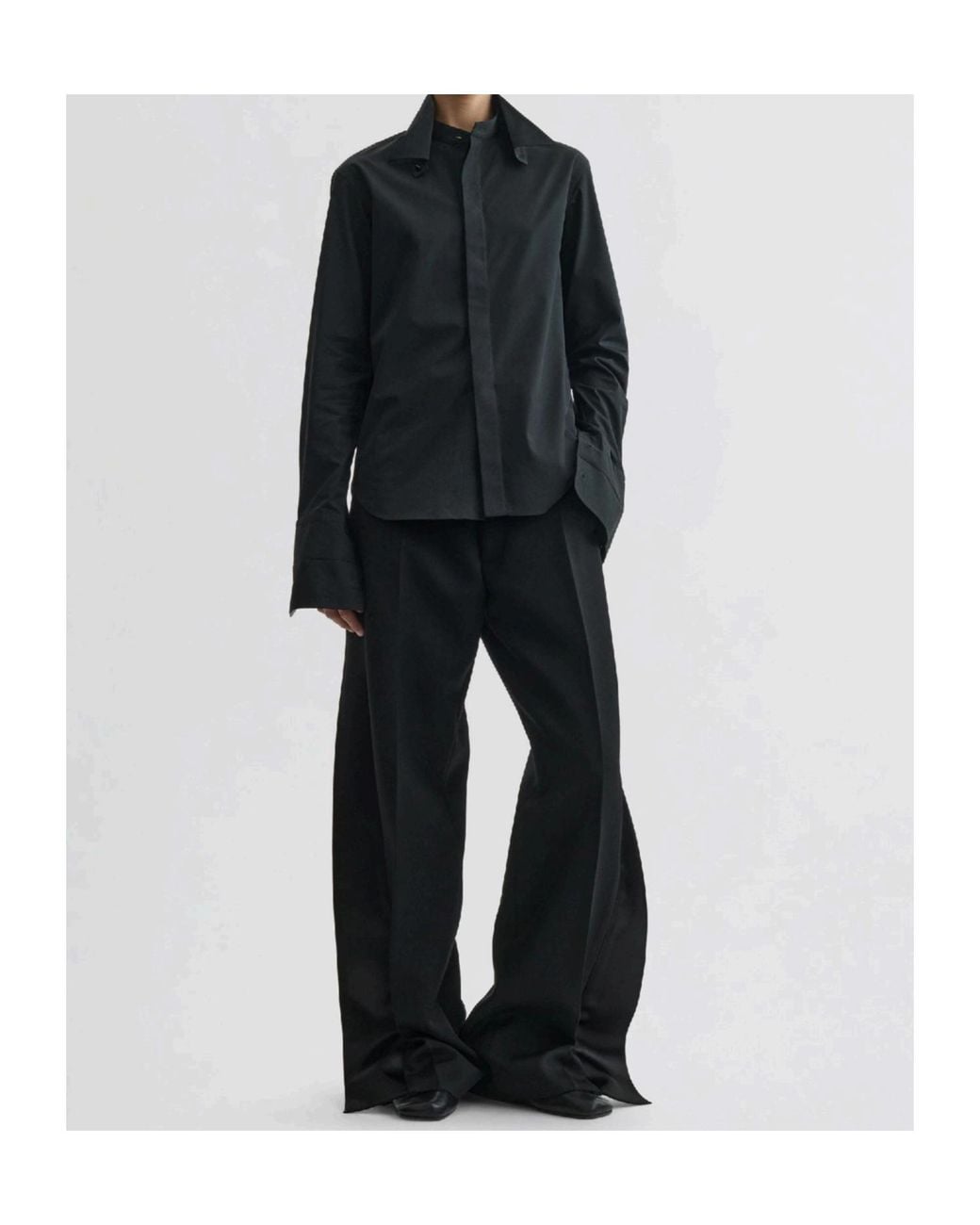 Phoebe Philo Black Wool Slit Casual Pants