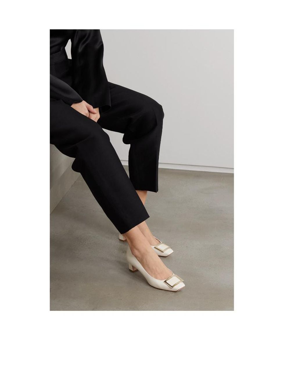 Roger Vivier Natural Trompette Embellished Buckle Pumps