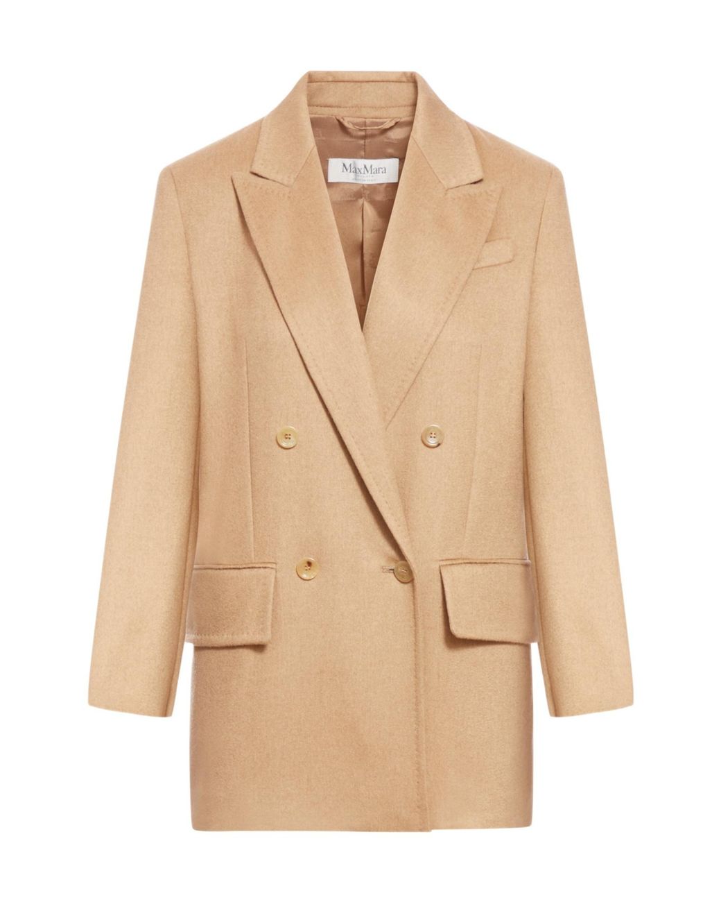 Max Mara Natural Falster Double-Breasted Long-Sleeved Jacket