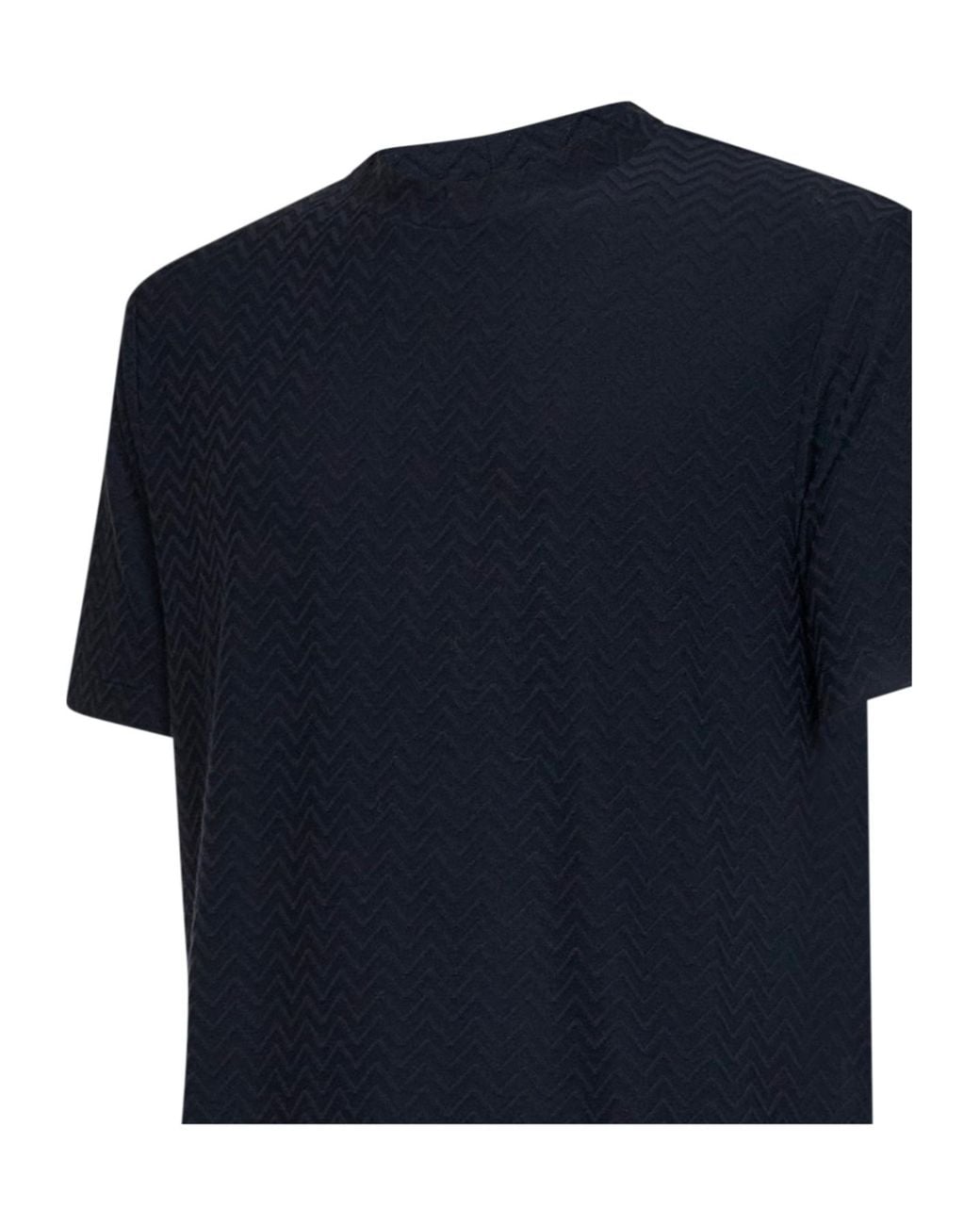 Chevron R Giorgio Armani Chevron-Knit T-Shirt in Blue for Men | Lyst