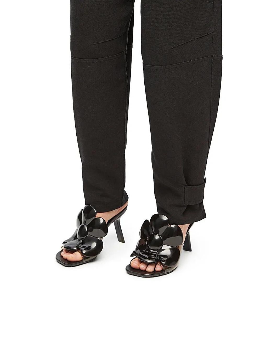 Loewe Black Petal Flower Sandal