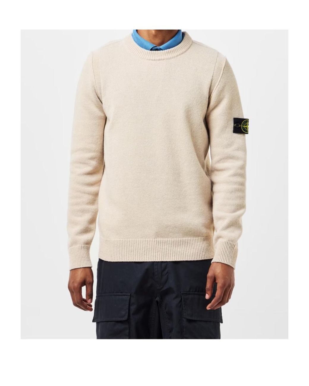 Stone Island White Crewneck Jumper for men