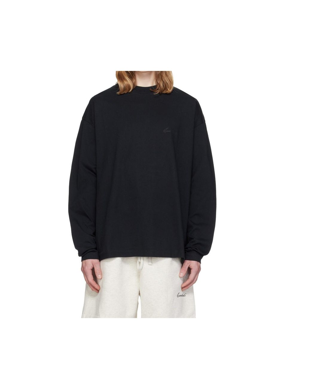Fear Of God Black Essentials Classic Long-Sleeve T-Shirt for men