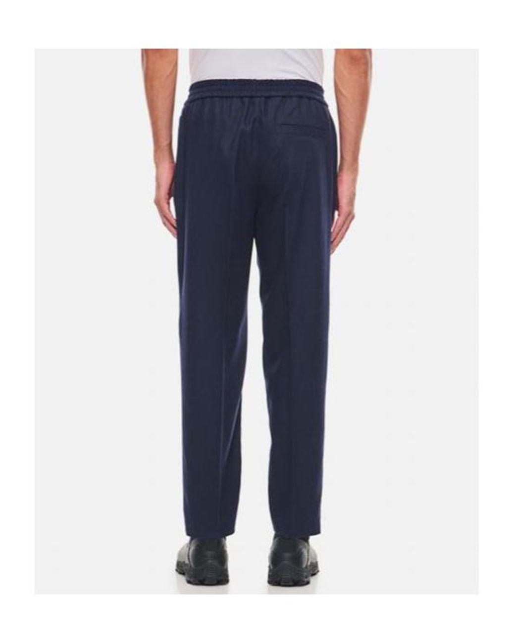 A.P.C. Blue Elastic Waist Tapered Leg Trousers for men