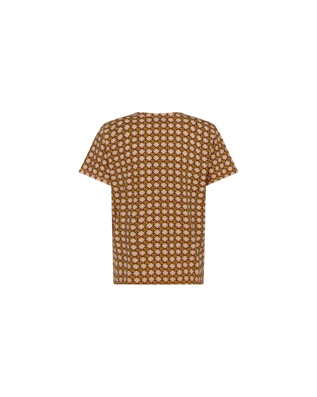 Tory Burch Natural Monogram Print Crewneck T-Shirt
