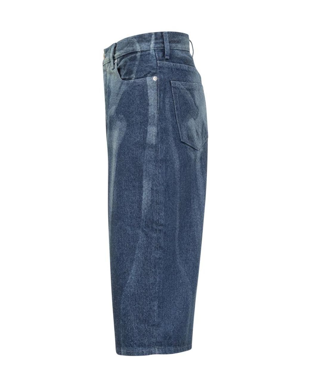 Off-White c/o Virgil Abloh Blue Straight Leg Denim Shorts for men