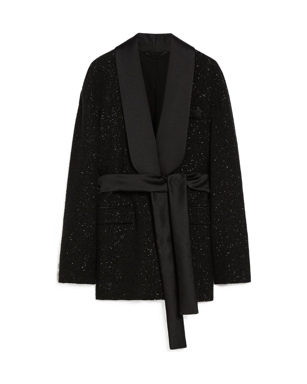 Max Mara Black Pianoforte Embellished Belted Jacket