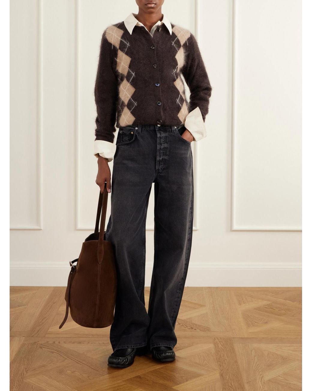 arch4 Black Brushed Cashmere Cardigan