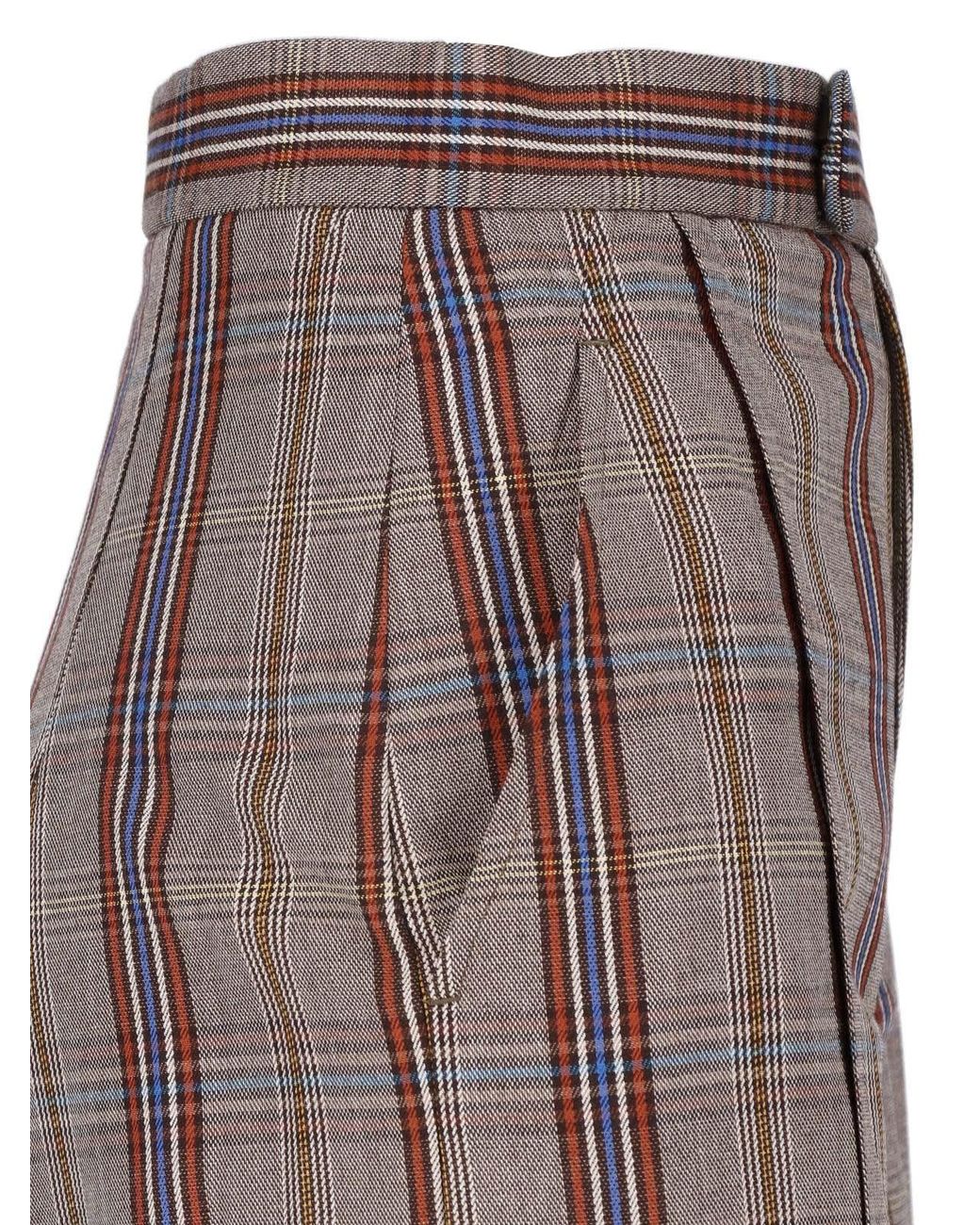 Vivienne Westwood Brown Wide-Leg Checked Pants