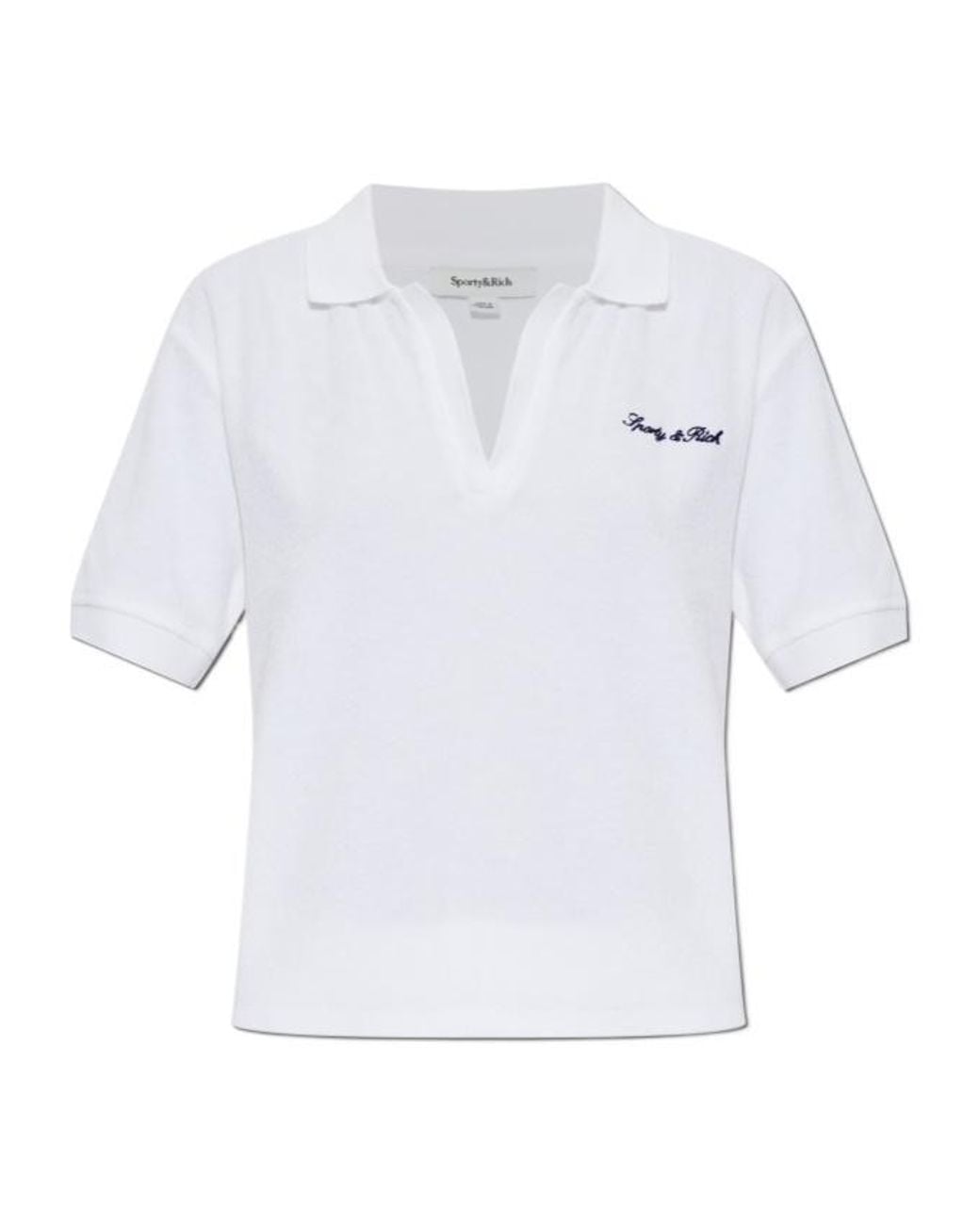 Sporty & Rich White Short-Sleeved Polo Shirt