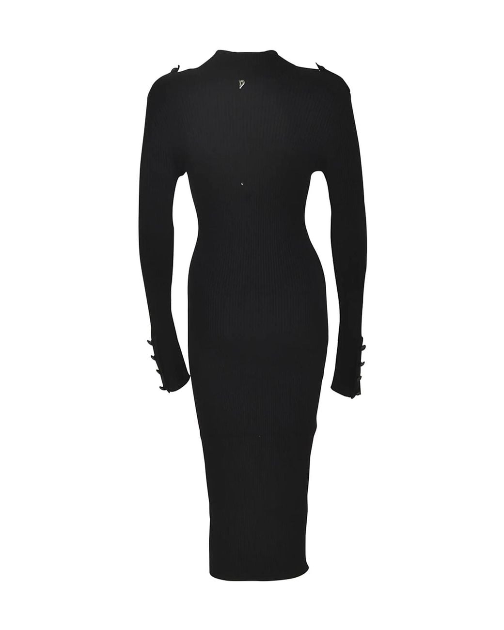 Dondup Blue Ribbed Midi Knitted Dress