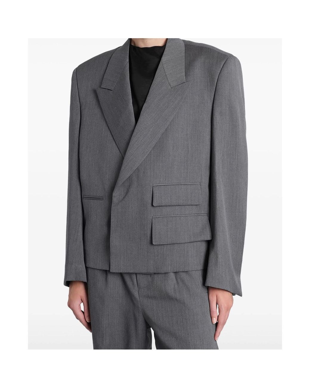 Entire studios Gray Double-Breasted Blazer