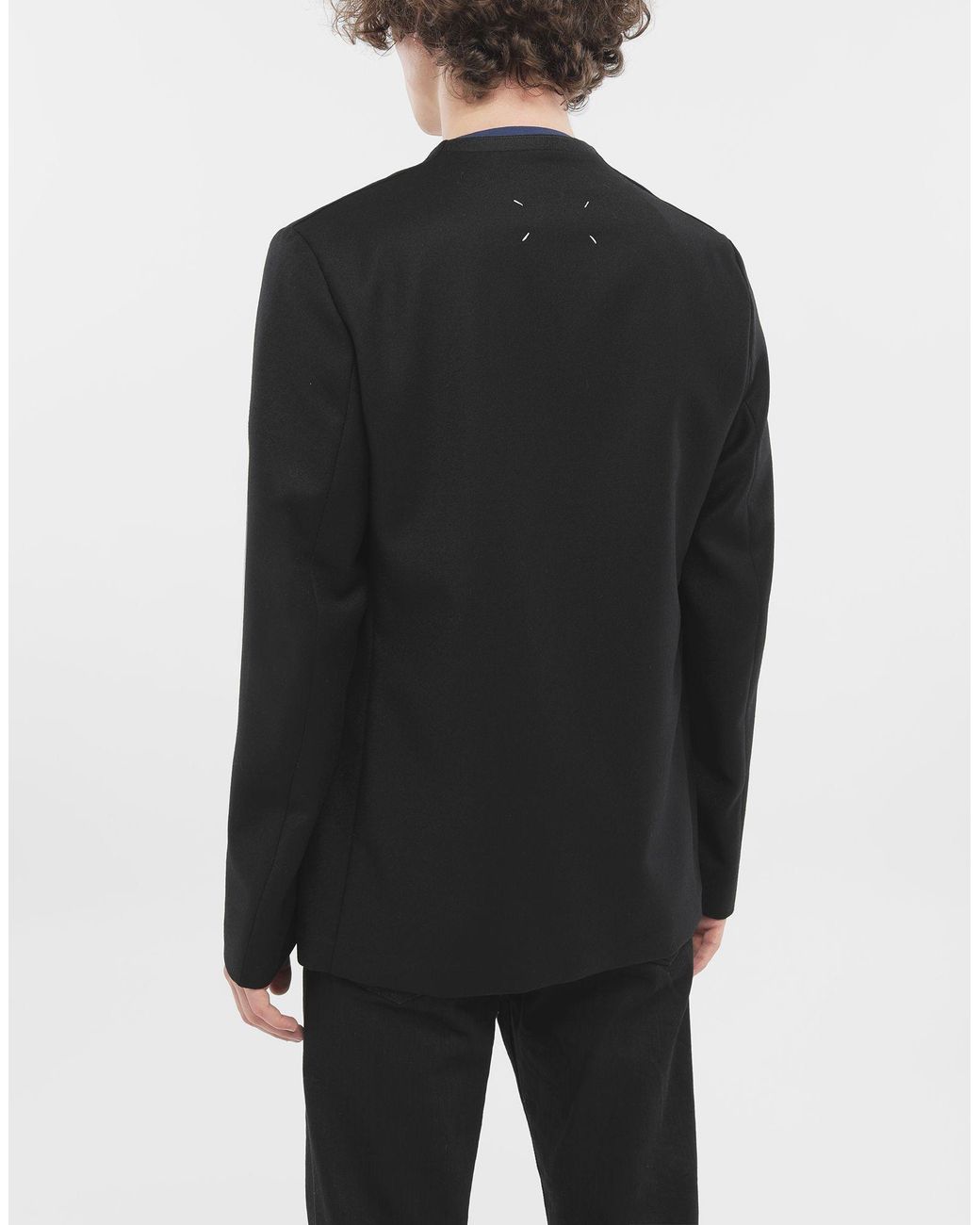 Maison Margiela Black Collarless Tailored Blazer for men