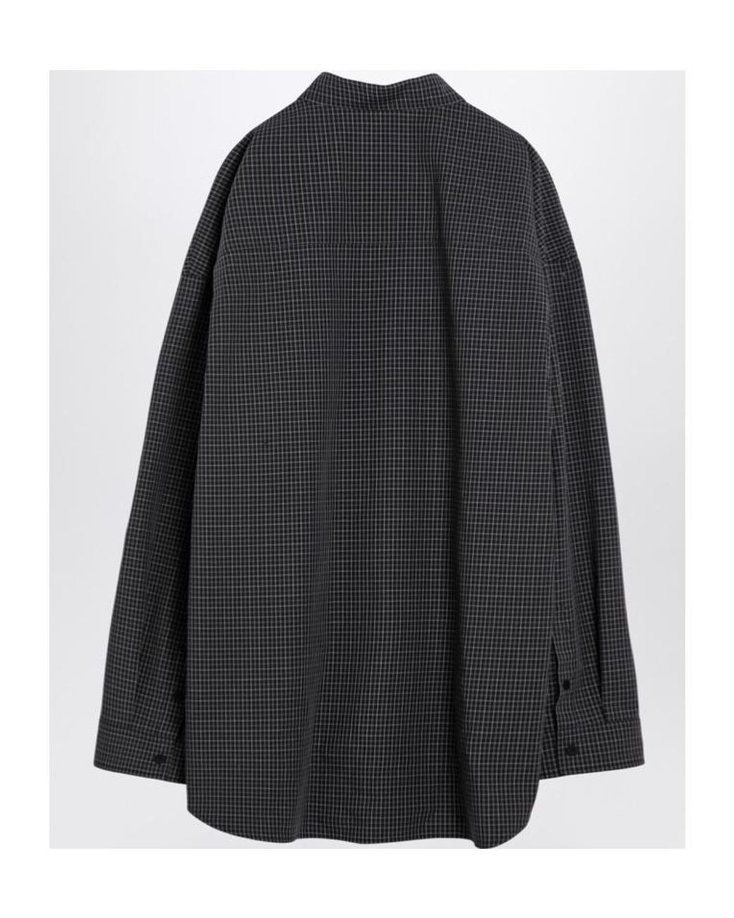 Balenciaga Black Checked Oversized Shirt for men