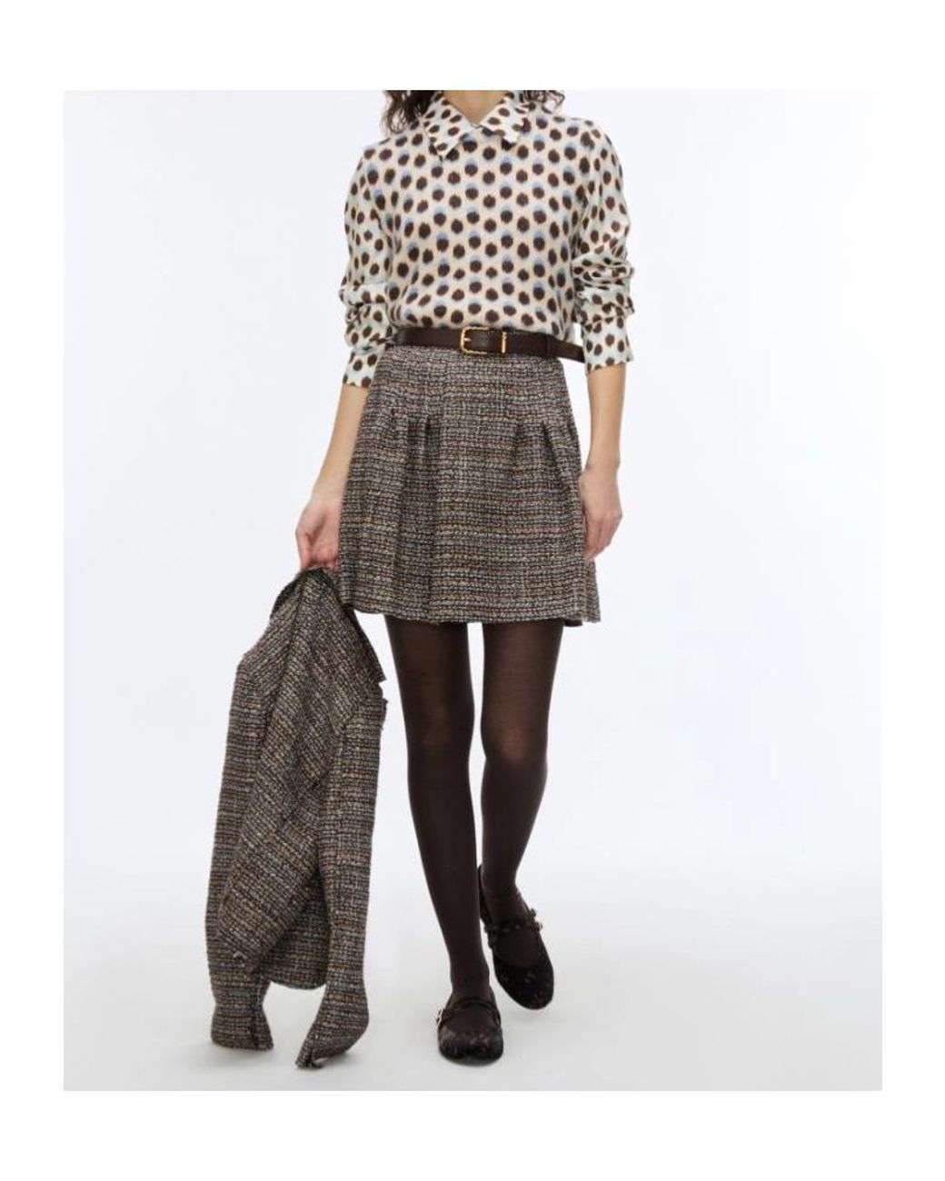 iBlues Brown Tweed Skirt
