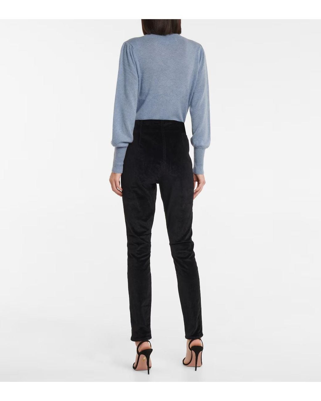 Veronica Beard Black Multi-Button Denim Trousers