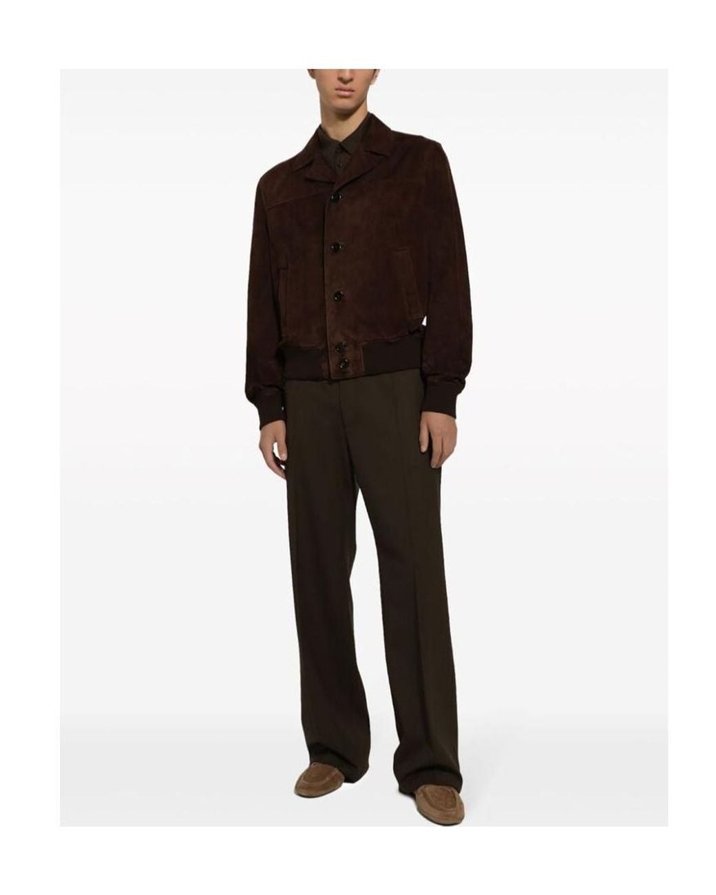 Dolce & Gabbana Black Suede Bomber Jacket for men