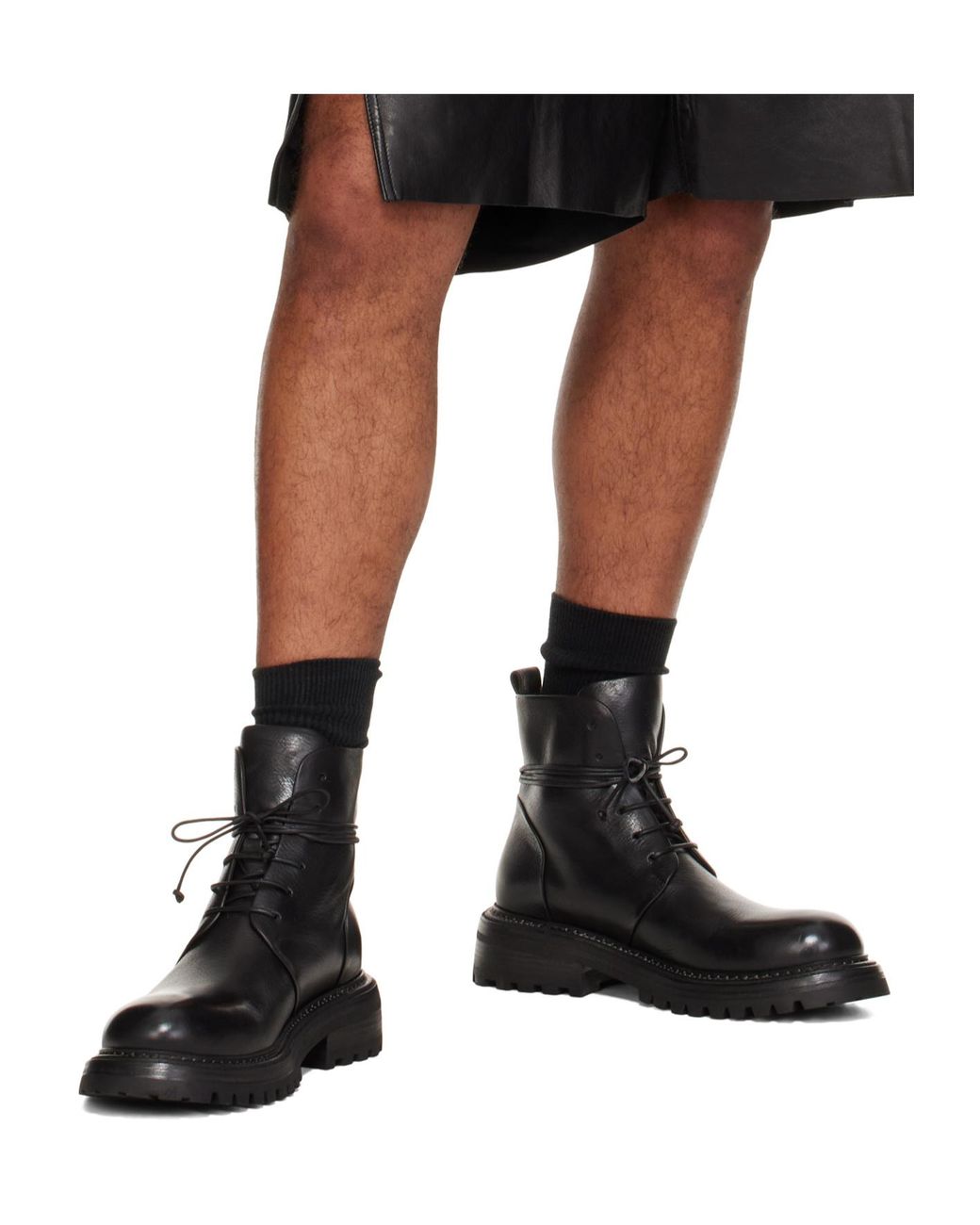 Marsèll Black Combat Ankle Boots for men
