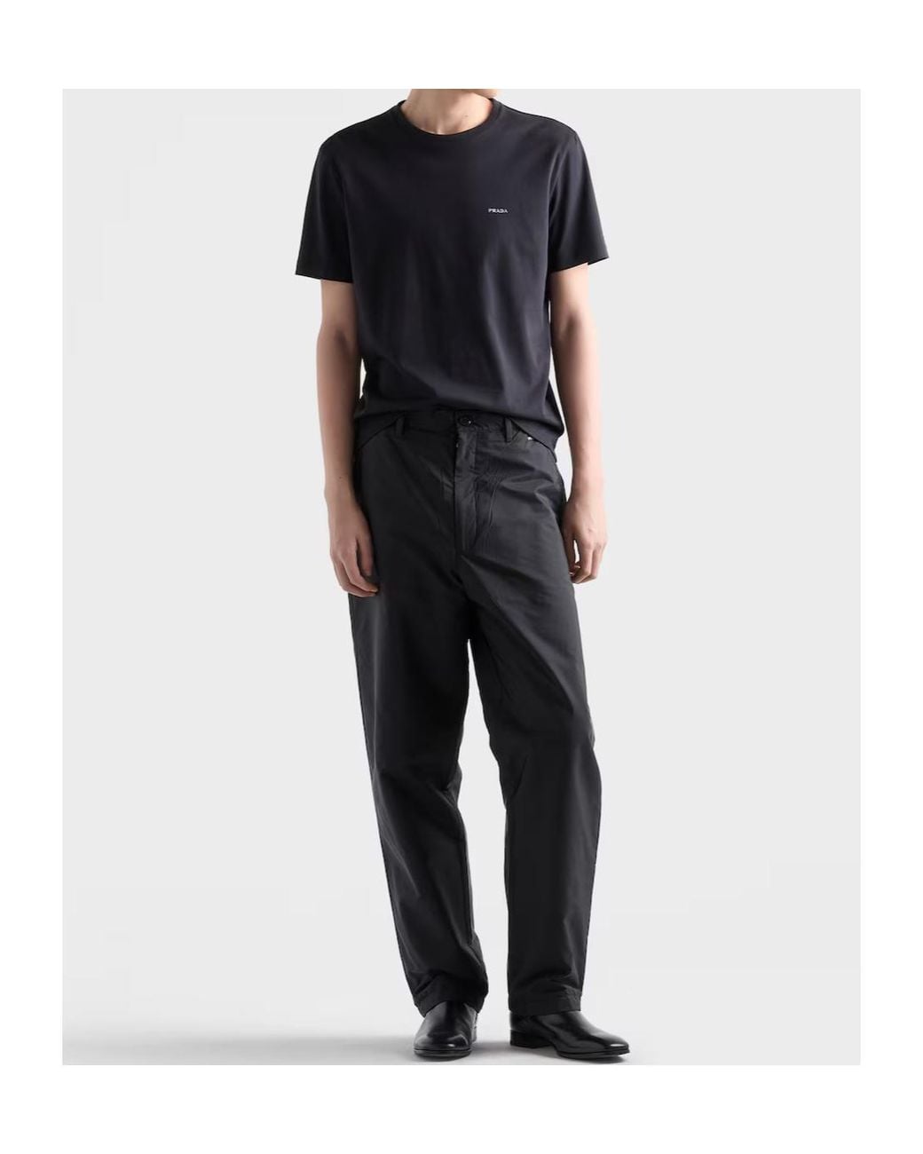 Prada Black Logo-Embroidered Short-Sleeve T-Shirt for men