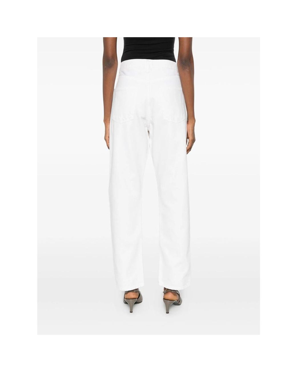 Agolde White 90's Straight-Leg Jeans