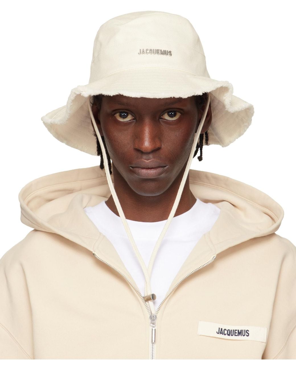 Jacquemus White Le Bob Artichaut Canvas Bucket Hat