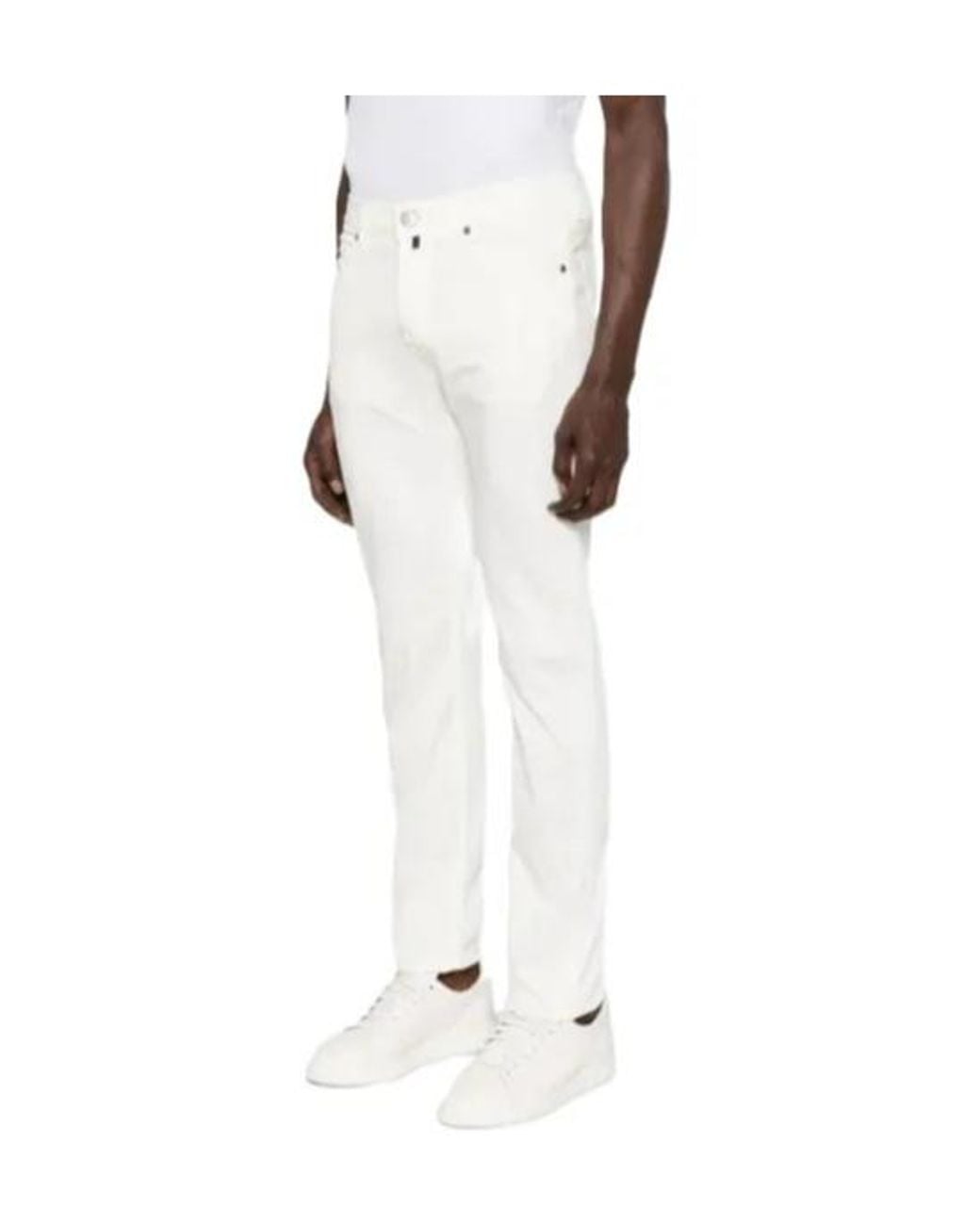 Incotex White Slim Trousers for men