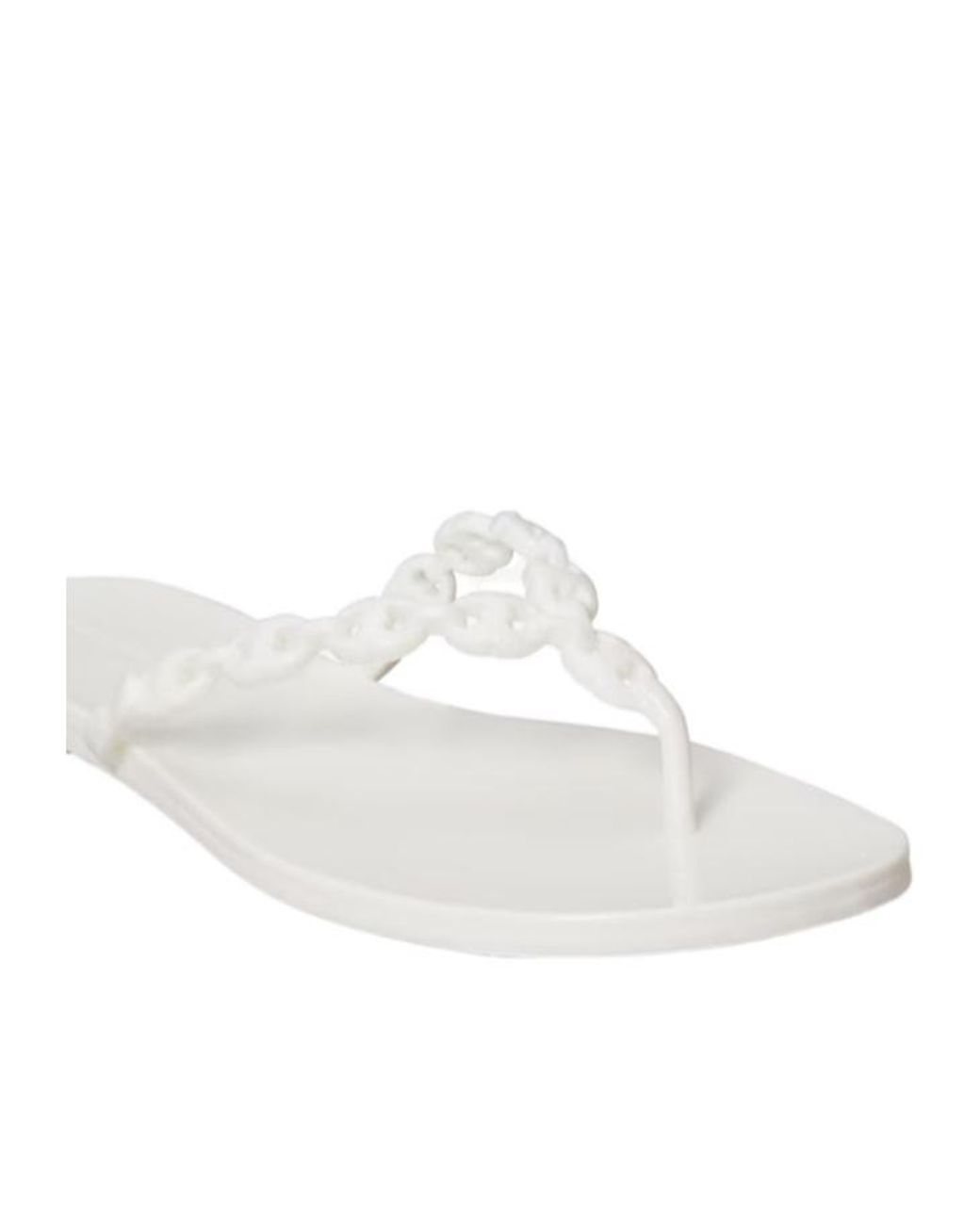 Tory Burch White Gemini Link Jelly Flip-Flops