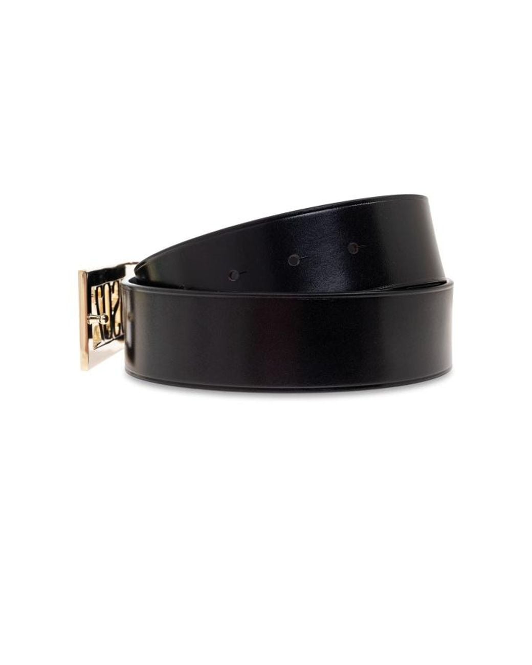 DSquared² White Logo Plaque Buckle Belt for men