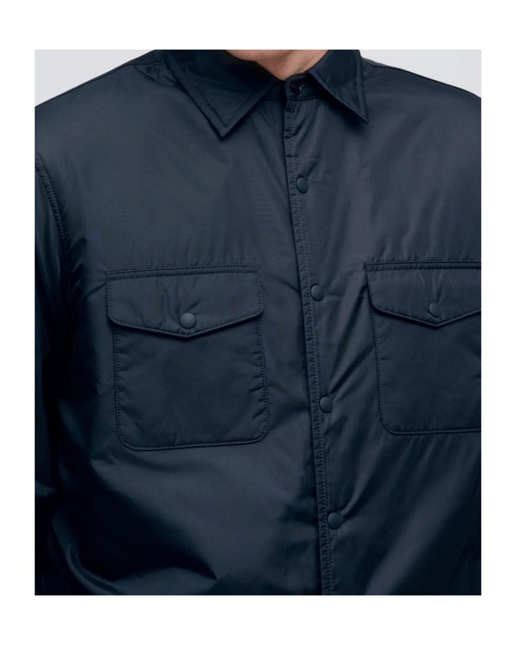 Aspesi Blue Long-Sleeved Button-Up Shirt for men
