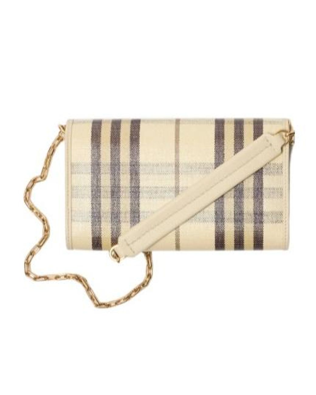 Burberry Check Chain Strap Mini Bag in Natural | Lyst