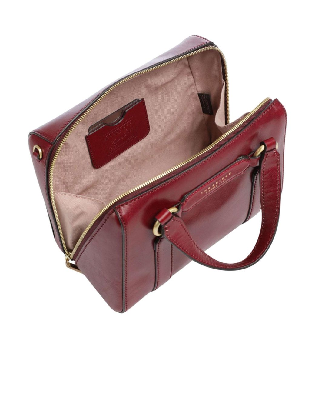 The Bridge Red Laura Leather Tote Bag