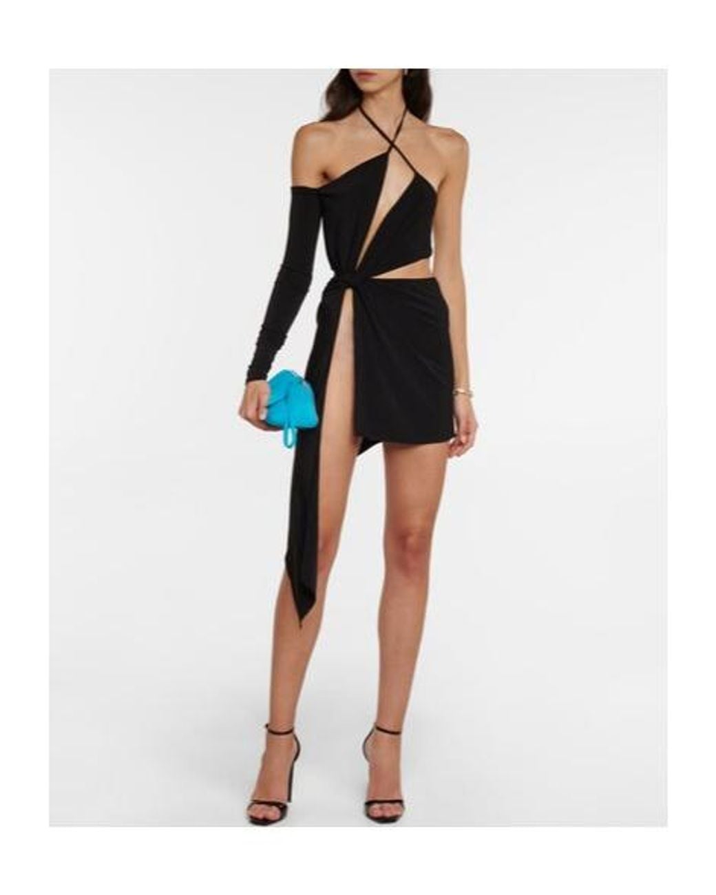 Monot Black Jersey Minidress