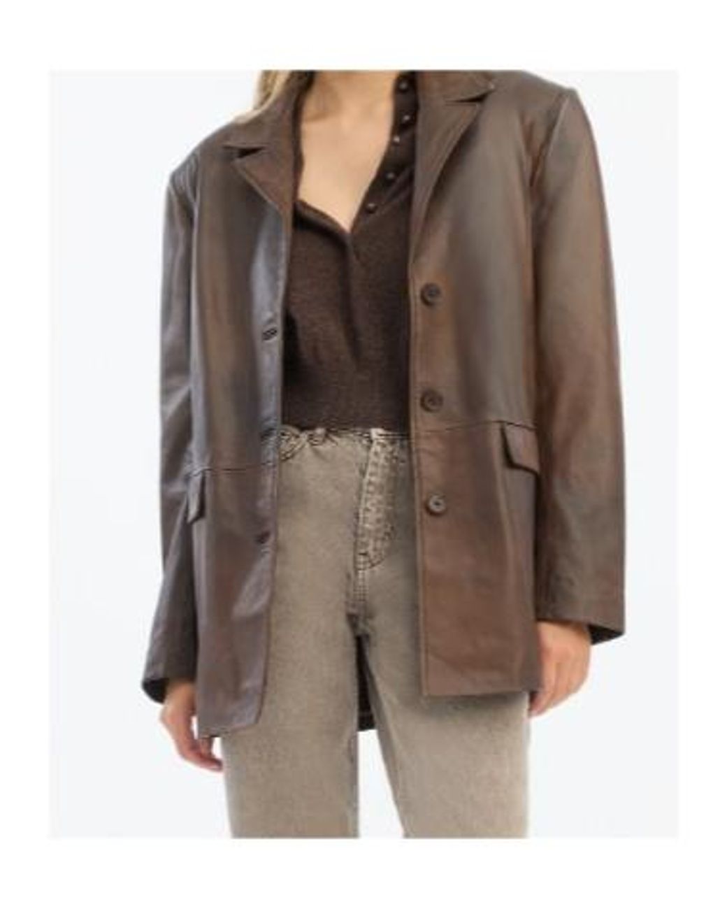 ROTATE BIRGER CHRISTENSEN Brown Single-Breasted Blazer