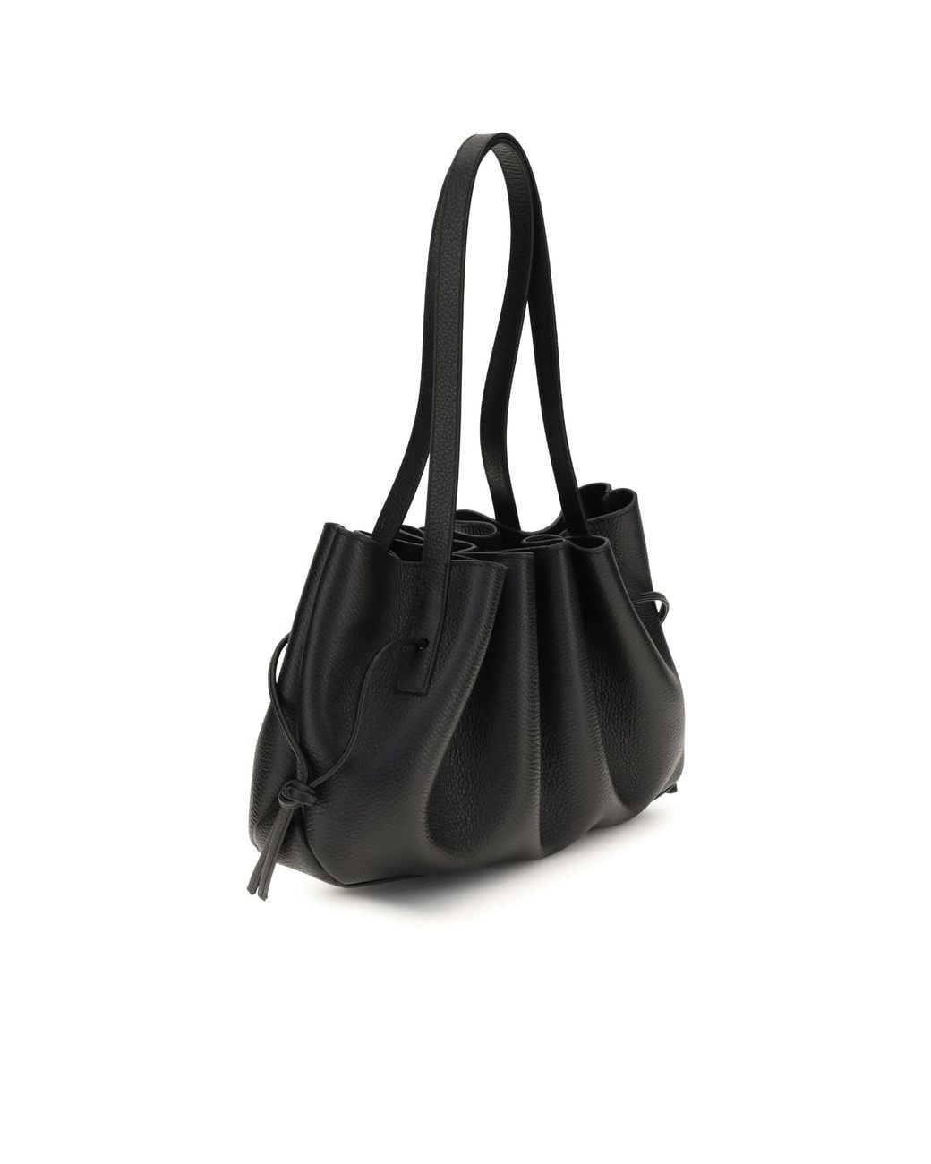 Yuzefi Black Drawstring Shoulder Bag