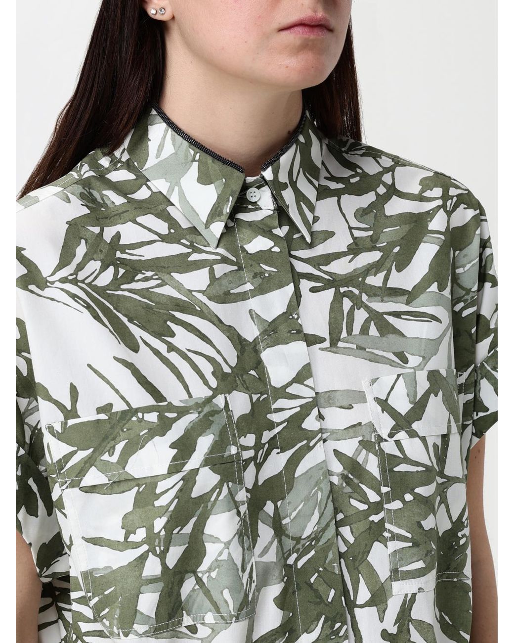 Brunello Cucinelli White Cotton Poplin Herbarium Shirt