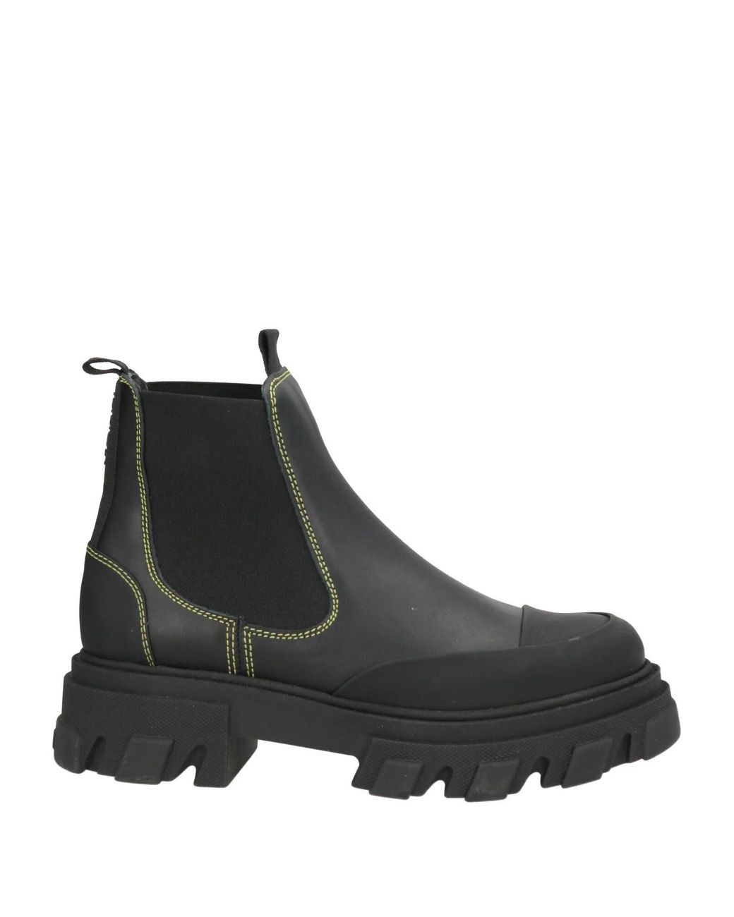 Ganni Black Leather Block-Heel Boots